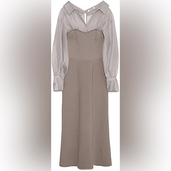 Snidel Dresses & Skirts - Snidel SWNO215052 Women's Overshirt Docking Knit Dress Long Sleeves Size JP1